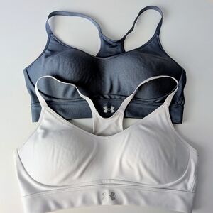 Under Armour Women's Sports Bras Lot in Charcoal Gray and White